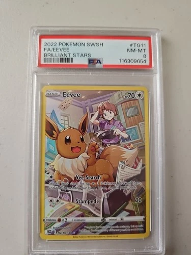 Pokémon PSA 8 2022 EEVEE BRILLIANT STARS
