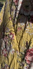 Ralph Lauren Sophie Brooke Full Queen Yellow Floral Cotton Comforter Blanket VTG