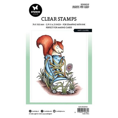 Transparenter Stempel - StudioLight - Glückliches Eichhörnchen im Schuh
