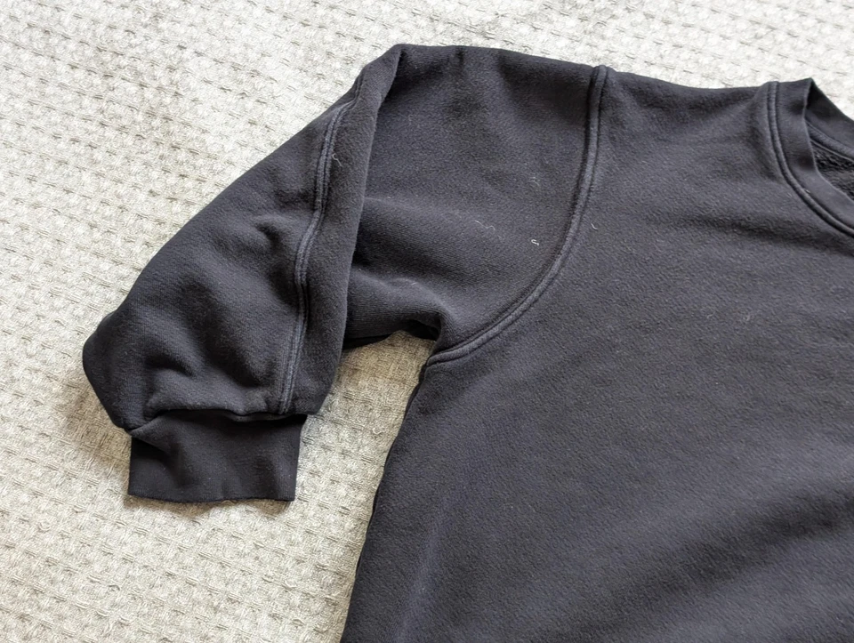 Sudadera Sundry Mujer 2 Mediana Negra Recortada Cuello Redondo 100% Algodón Hecha en EE. UU. Foto 3 de 4