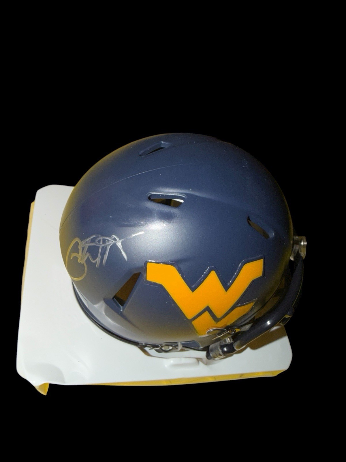 Pat White Autographed Signed West Virginia Mountaineers Football Mini Helmet QB JSA 