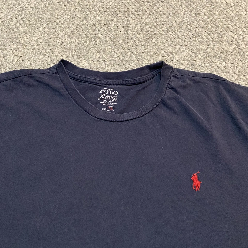 Vintage 90s Ralph Lauren Polo T-Shirt Sunfaded Thrashed Painted Distressed XL - Image 4 of 4