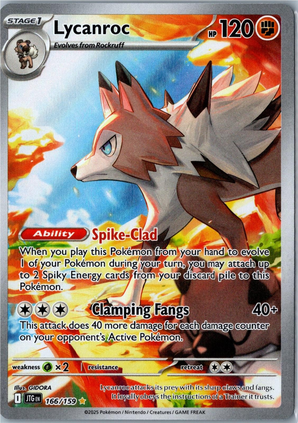 Lycanroc Journey Together 166/159 Illustration Rare Holo Near Mint Pokemon Card