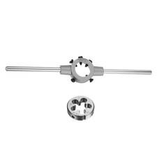 Die Stock Handle Wrench Set, 5/8-18 UNF Round Die and 38mm Die Holder for Repair