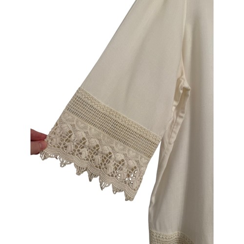 Vtg Blair Women's L Cottagecore Fairy Pintuck Crochet Lace Oversized Soft Tunic - Picture 3 of 8