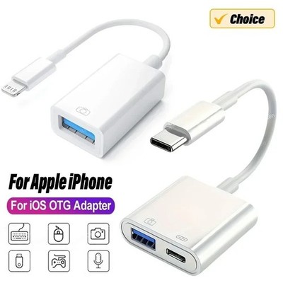 2 in 1 8-PIN to USB 3.0 OTG Adapter for iPhone Connect USB Flash Drive, Camera