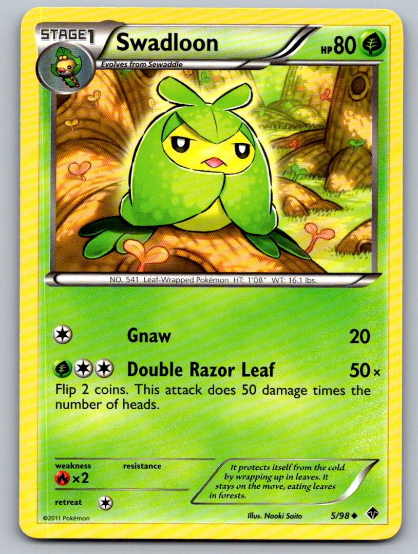 Swadloon 5/98 Uncommon Emerging Powers Pokemon Lightly Played