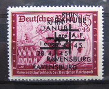 1945 Germany  Local ovp. RAVENSBURG.15+10/pf MNH-DD (R-12)
