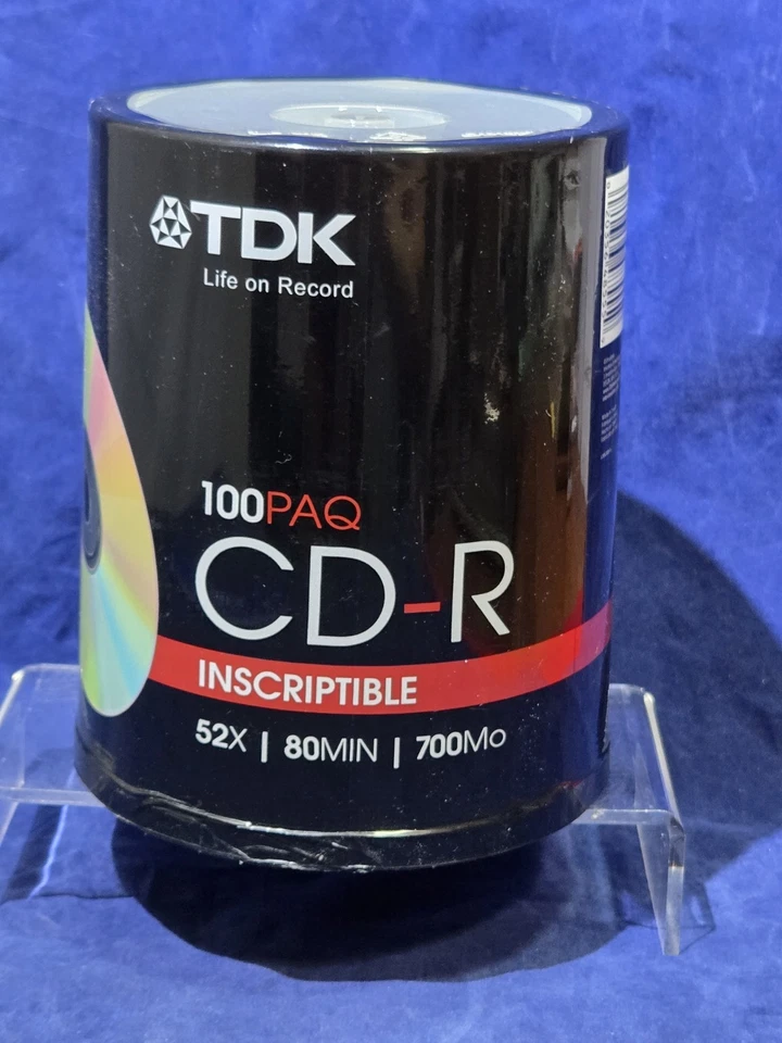 TDK Blank Recordable CD-R 100 Pack 700MB 80Min 52x Speed New Sealed - Image 2 of 4