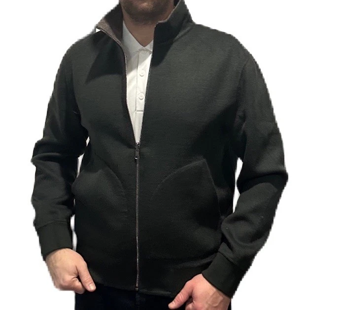 RIVO Wool Men's Bomber Minimalistic Reversible Jacket NWT Size 52 or L image 1