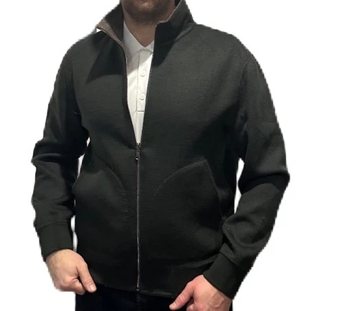 RIVO Wool Men's Bomber Minimalistic Reversible Jacket NWT Size 52 or L video thumbnail