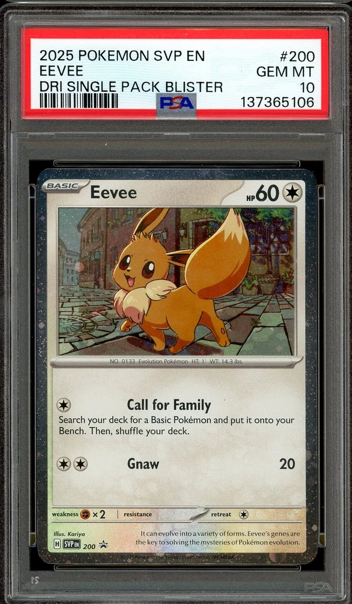 Eevee Pokémon TCG Professional Sports Authenticator (PSA) Grade 10