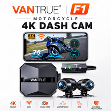 Vantrue F1 4K Motorcycle Camera Front  Rear GPS WiFi Night Vision 512GB Max