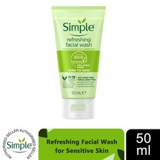 Simple Kind To Skin Refreshing Facial Wash Gel 50ml Travel Size Face Wash