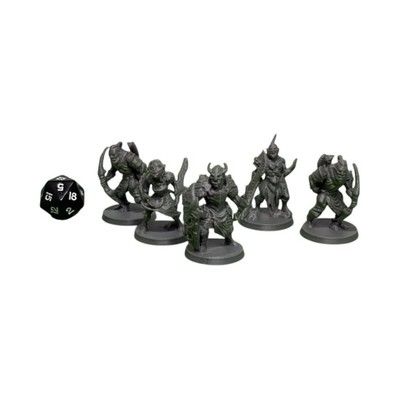 Orc Tribe (Set of 5), PLA Dungeons and Dragons DnD Miniatures D&D Mini 32mm
