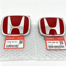 For 2006-15 Honda Civic Coupe 4dr Jdm Red H Front And Rear Type R Emblem New