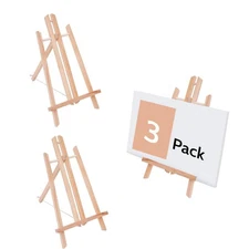 3PCS 11.8" Wood Easels, Small Tabletop Display Stand, Tripod, Painting Party ...