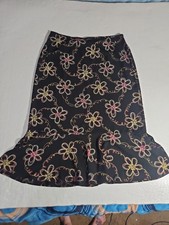 Sag Harbor Size 18 Black Floral Print Midi Skirt
