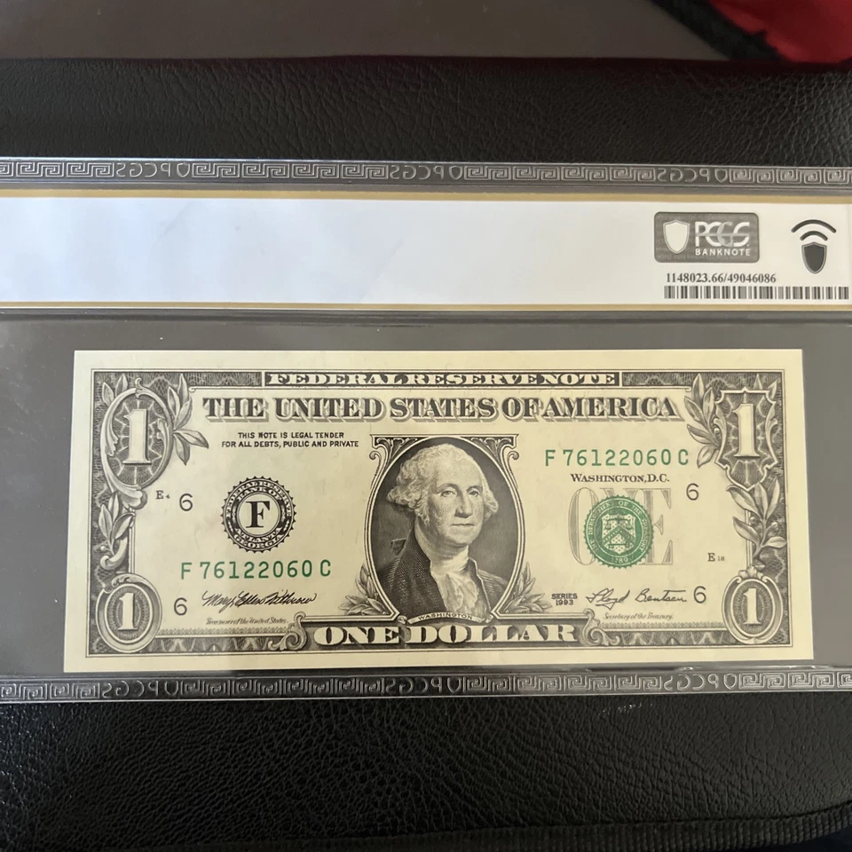 1993 $1 Federal Reserve Note Insufficient Inking Error PMG GEM UNC 66 PPQ - Image 4 of 4