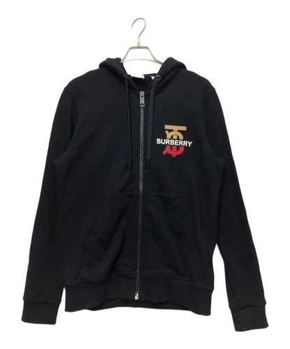 Felpa con cappuccio e zip S Burberry London England logo patch