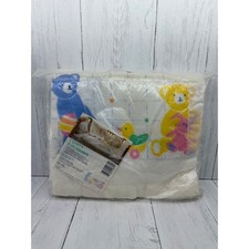 Curity Baby Bears Crib Blanket Satin Trim 40" x 45" 1986 NEW Sealed Unused