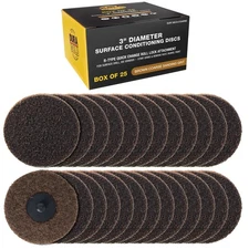 Dura-Gold 3" Surface Conditioning Discs Brown Coarse Sanding Grit (Box of 25)