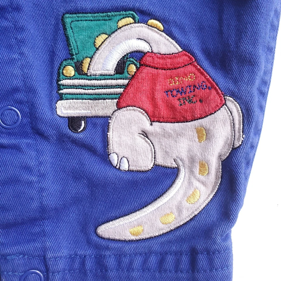 Mono Buster Marrón Años 90 De Colección 18 Meses Remolque Mecánico Dinosaurio Azul Algodón Foto 4 de 4