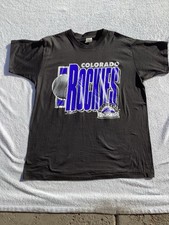 Vintage 1995 MLB Colorado Rockies logo seven USA made adult XL T-shirt
