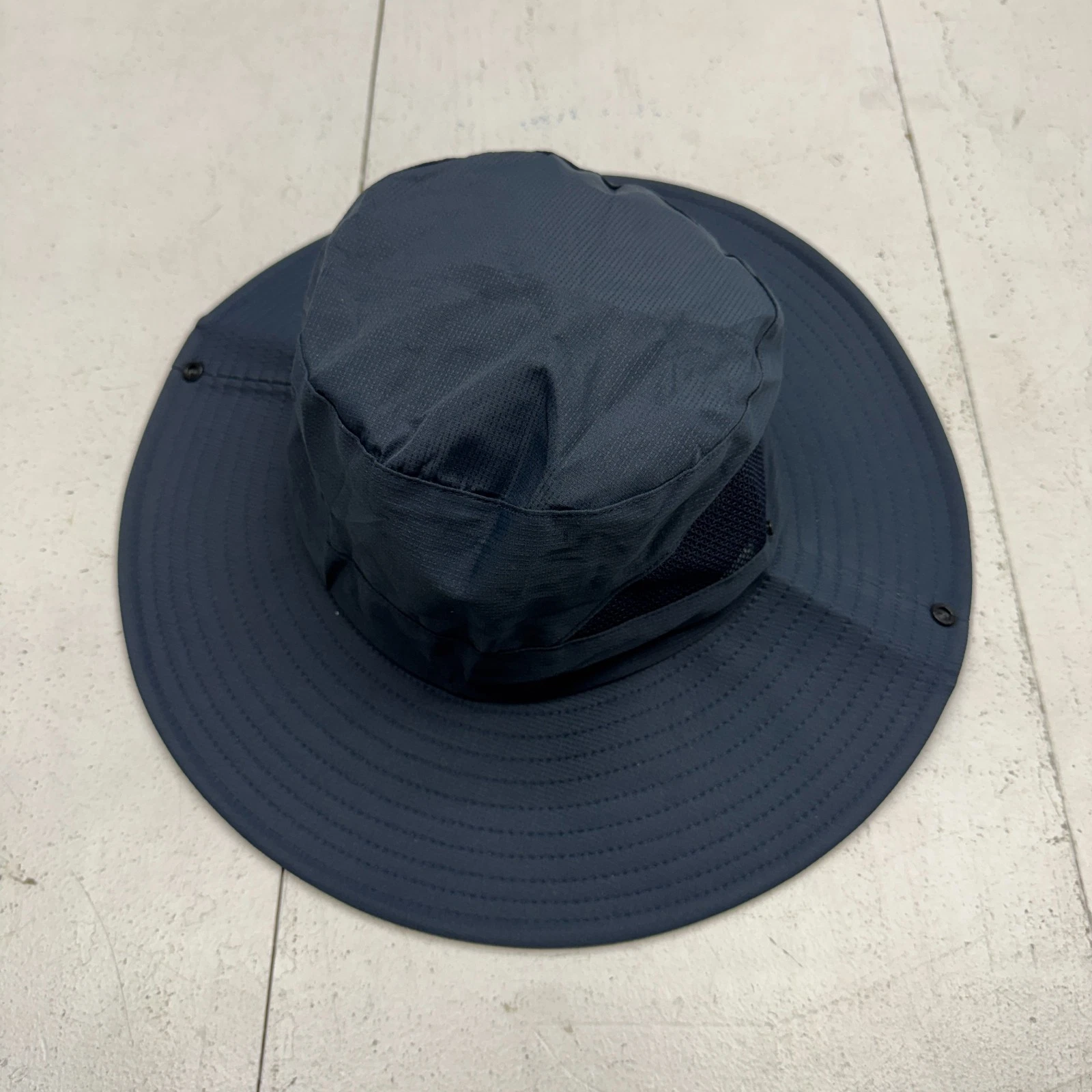 Shein Solid Navy Blue Round Brim Adjustable Strap Bucket Hat Adults One Size