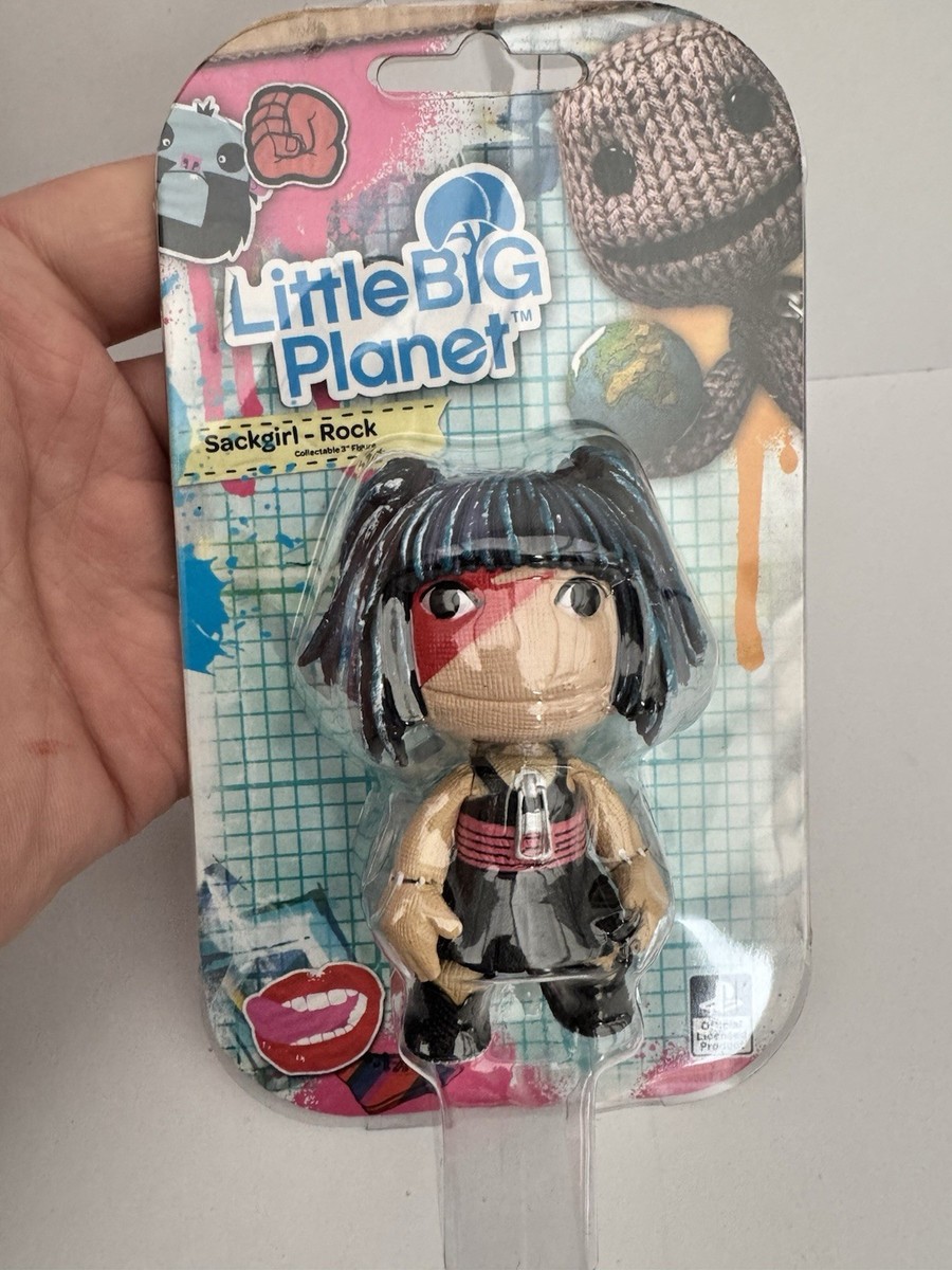 Little Big Planet Sackboy AFRO & Sackgirl ROCK 3” New & Sealed (2