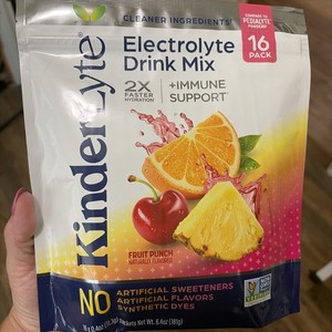 Kinderlyte Advanced Electrolyte Powder Drink Mix Hydration, Fruit Punch 16 Count