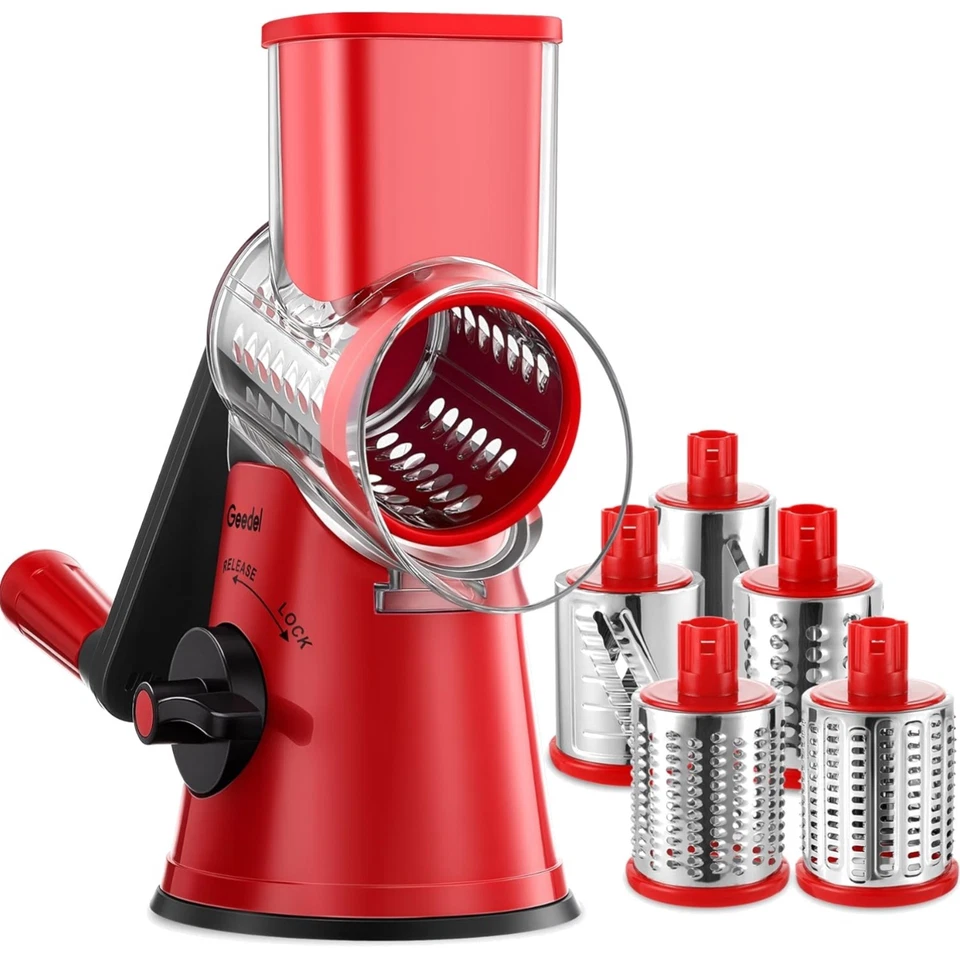 Gemüsehobel, Käsereibe, Schneidemaschine, Edelstahl, abschneidegerät, rot