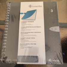 LiveScribe Three Subject Notebook 3 150 Sheet 8.5 x 11 Dot Paper for Smartpen