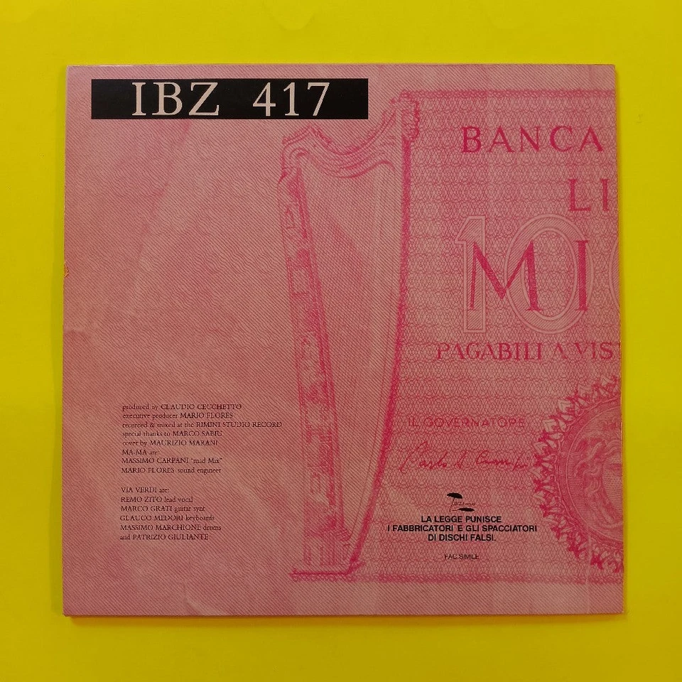 Via Verdi - Diamond Remix 12" ITALO-DISCO - 1985 - IBZ 417 - Used - VG+ - Vinyl - Bild 3 von 4