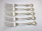 5 Towle OLD COLONIAL Sterling Silver Silver Forks - 7 3/8" -  312g