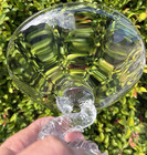 france PORTIEUX VALLERYSTHAL 6 3/4" TALL DOLPHIN FOOTED COMPOTE art glass 7 1/4" — photo 8