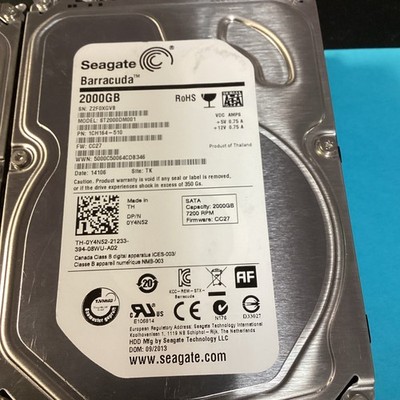 Lot of 5 Seagate ST2000DM001 2 TB 3.5 in SATA III Desktop Hard Drives | Grade A