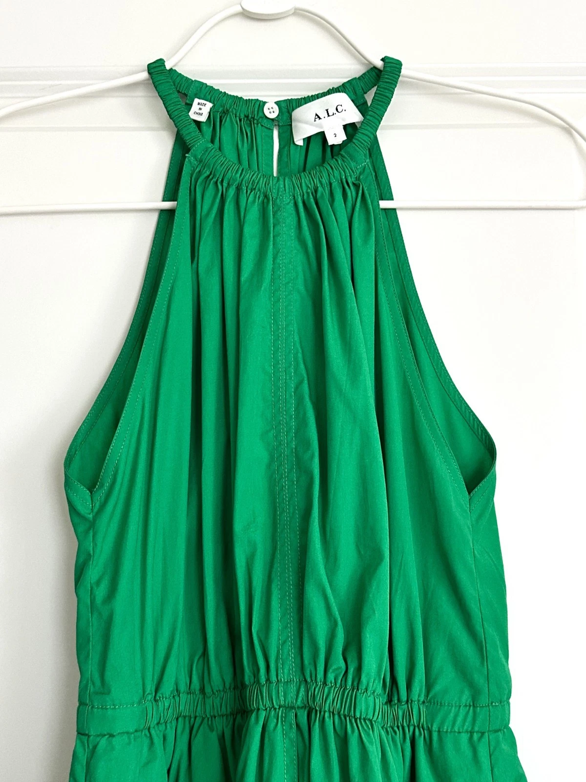 VETEMENTS A.L.C. Mini abito verde cotone senza maniche con ferretto taglia 2