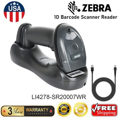 Symbol Zebra LI4278-SR20007WR Wireless Bluetooth 1D Barcode Scanner w/Cradle Kit