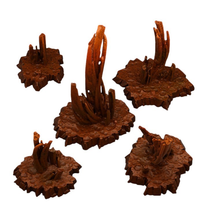 Martian Stalagmites Fantastic Plants décor minéral pour diorama fantastique 28mm