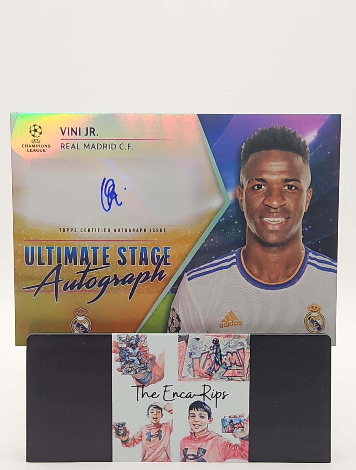 2021-22 Topps UEFA Champ |  Vini Jr #US-V | ULTIMATE STAGE AUTOS | GOLD /50 (AU)