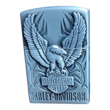 Harley-Davidson Eagle Embossed Chrome Flip Top Lighter Collectible Gift