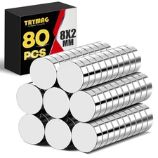Small 8X2Mm 80Pcs round Rare Earth Magnets, Tiny Strong Neodymium Disc Magnets