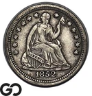 1852 Seated Liberty Half Dime, Choice AU++/Unc