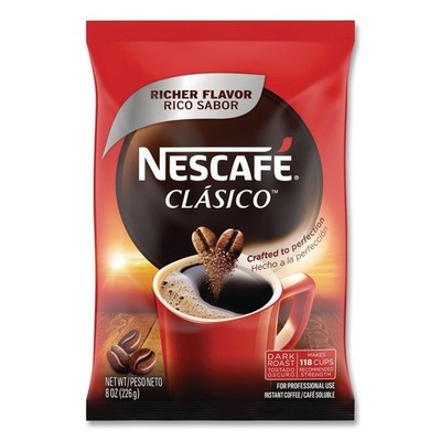 Nescafe 70948 8 oz Pouch Clasico Dark Roast Instant Coffee New