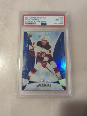 Jack Hughes -  2020-21 Ice Royal Blue /99- PSA 10 - Pop 2