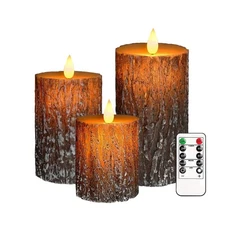 Flameless Candles Lights, Set of 3 Battery Operated Flickering Flameless Cand...