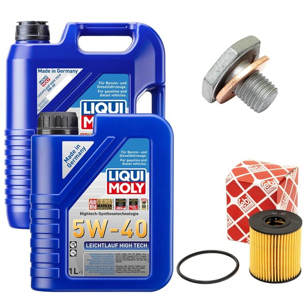 MotoröL Filter Set 5W-40 Liqui Moly 6 Liter + Schraube FüR Citroen C5 II Peugeot-image