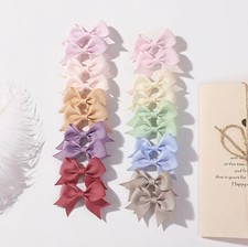 10/20 Pcs Girls Ribbon Bow Baby Kids Hair Clip Bows Clip School Festival Pair UK