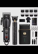 HIENA Cordless Haircutting Kit Foil Head USB Charging Hair & Beard Black
